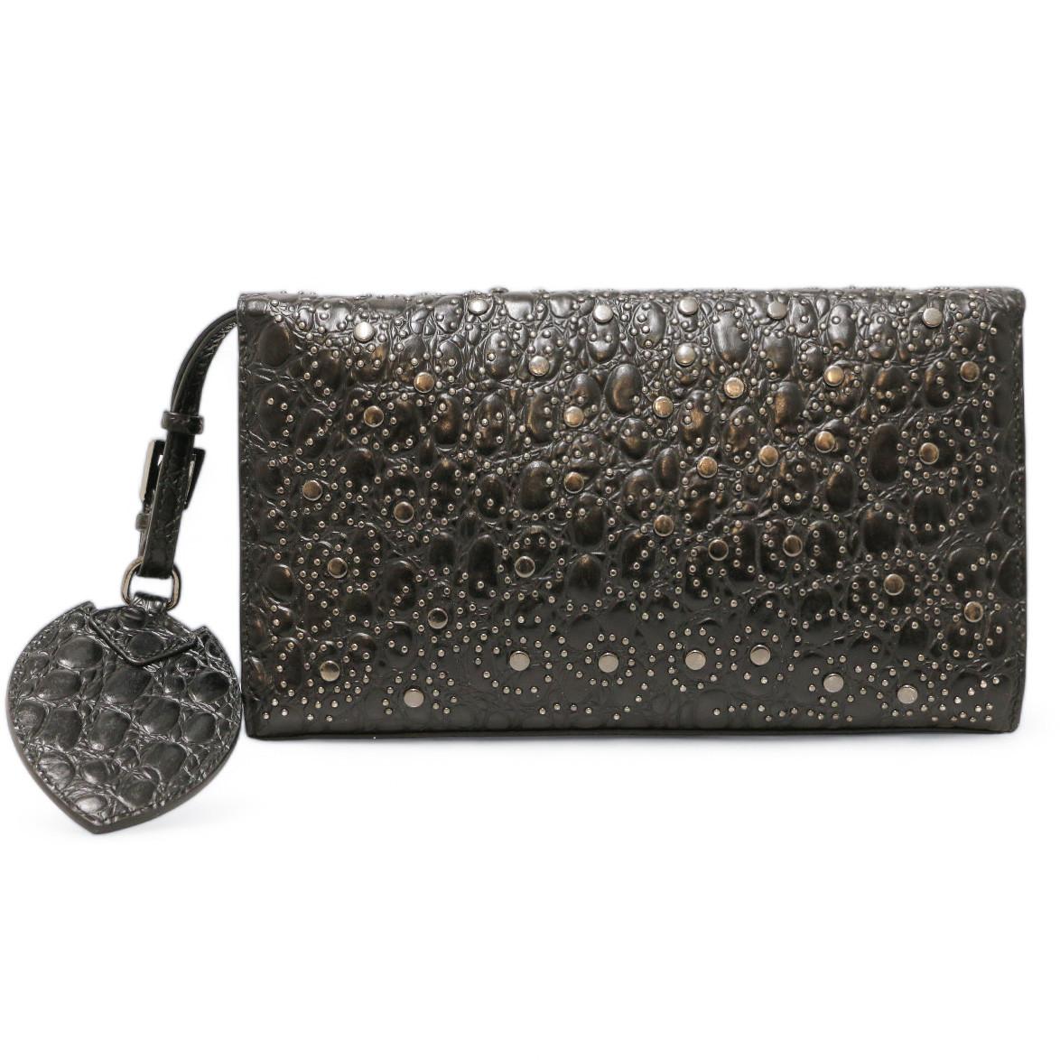 Alaia Studded Black Leather Clutch In Excellent Condition For Sale In Paris, FR