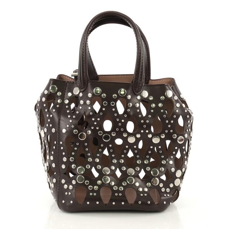 Alaia Studded Bucket Bag Laser Cut Leather Mini at 1stDibs alaia
