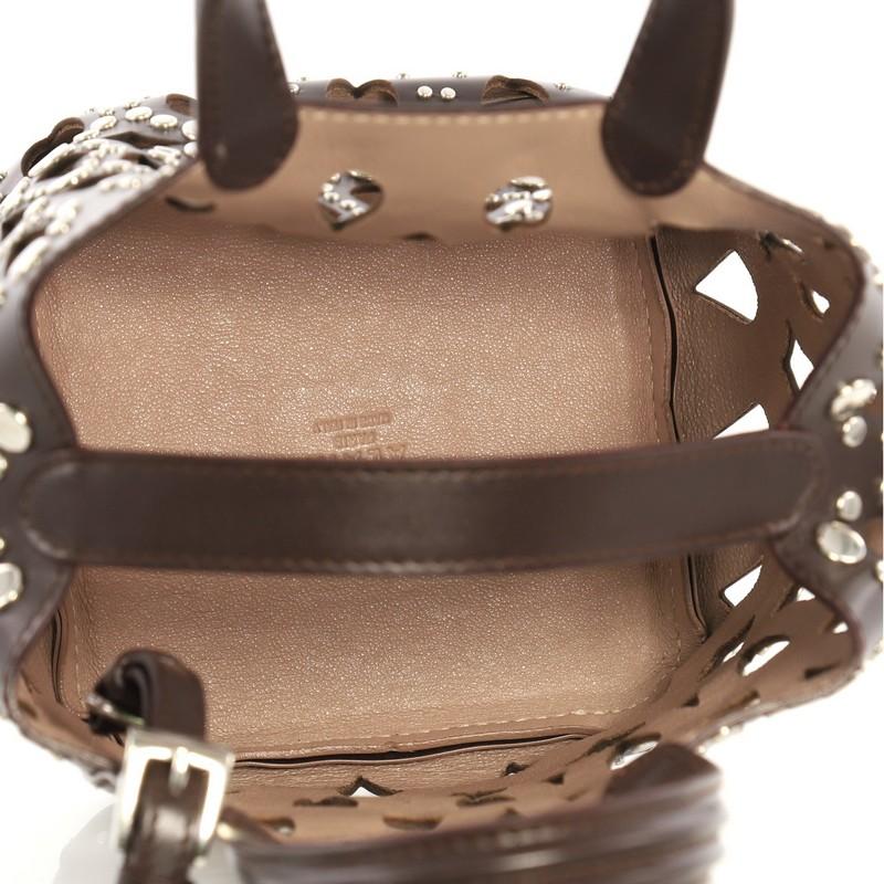 Alaia Studded Bucket Bag Laser Cut Leather Mini In Good Condition In NY, NY
