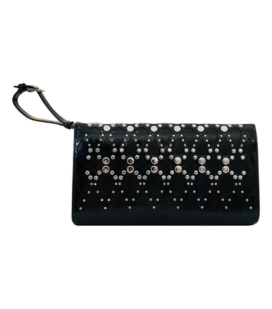 Alaia Studded Leather Clutch Bag In Excellent Condition For Sale In London, GB