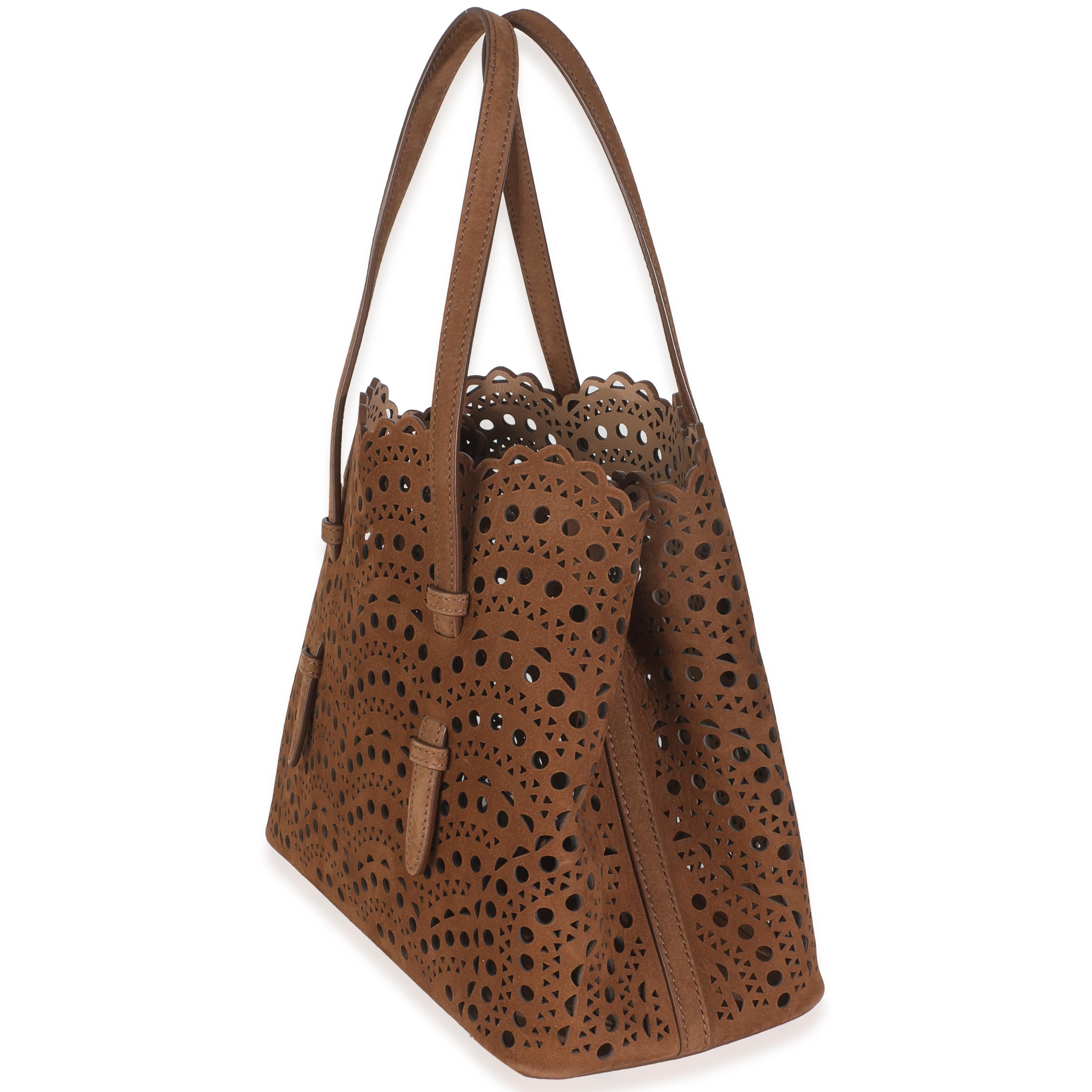 Brown Alaia Tan Laser Cut Suede Mina 25