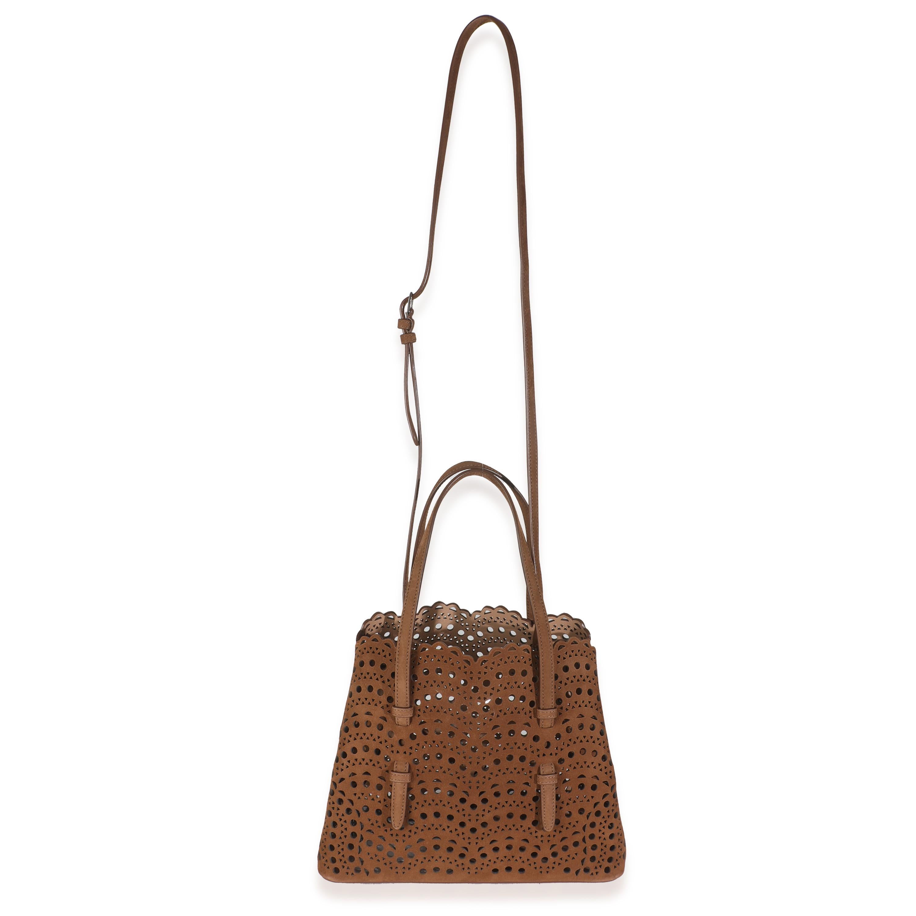 Women's or Men's Alaia Tan Laser Cut Suede Mina 25
