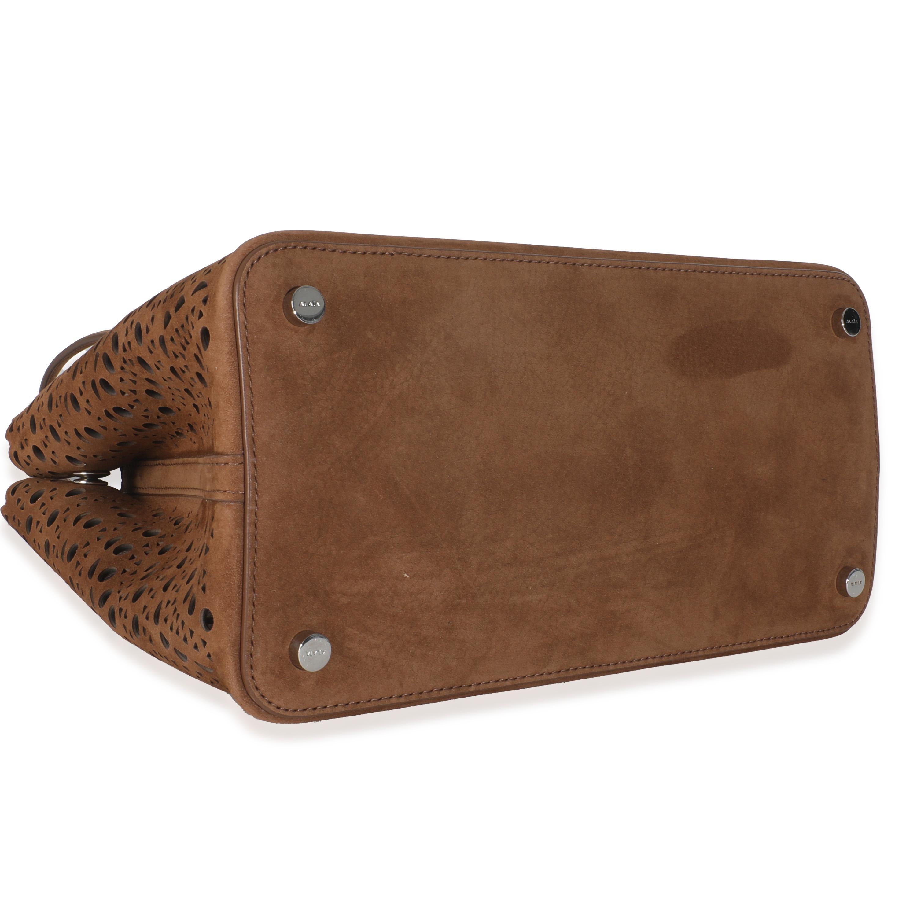 Alaia Tan Laser Cut Suede Mina 25 1