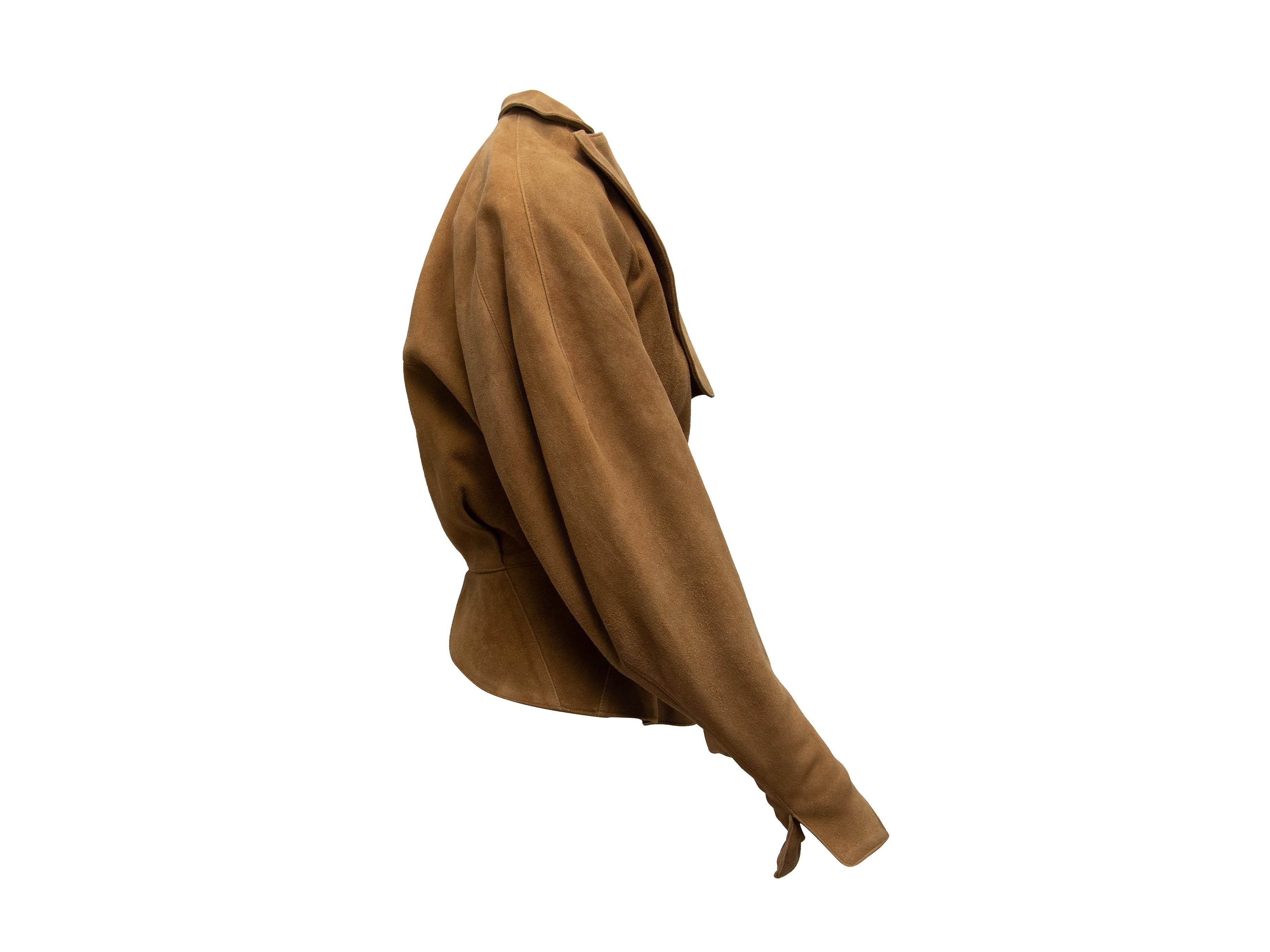 Brown Alaia Tan Suede Double-Breasted Jacket