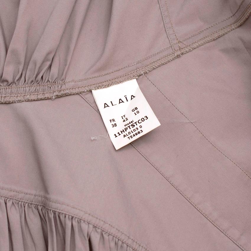 Alaia Taupe Stretch Waist Longline Shirt - Size US 6 For Sale 3