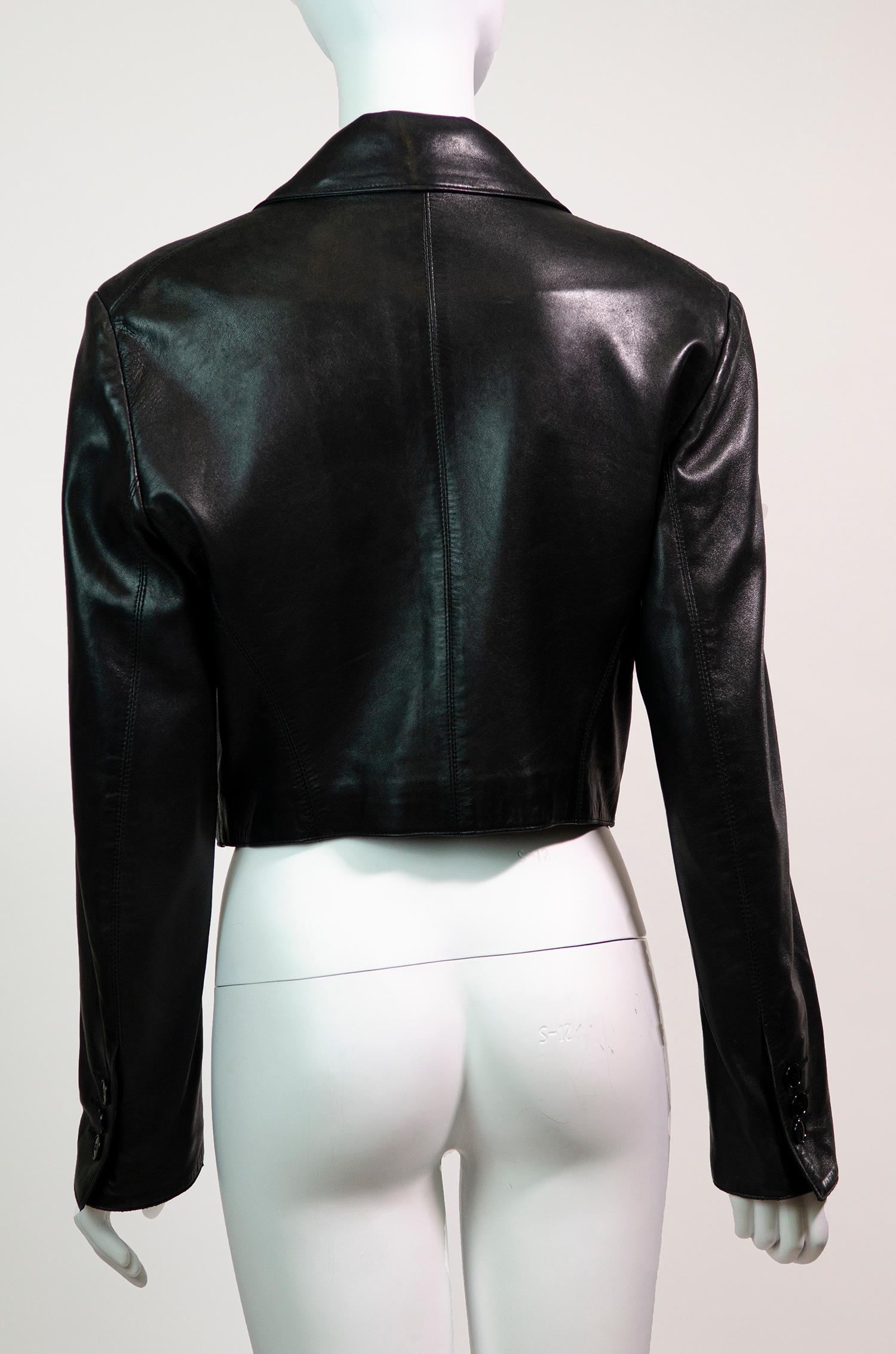 Women's ALAÏA Timeless Vintage Cropped Leather Jacket 1990s