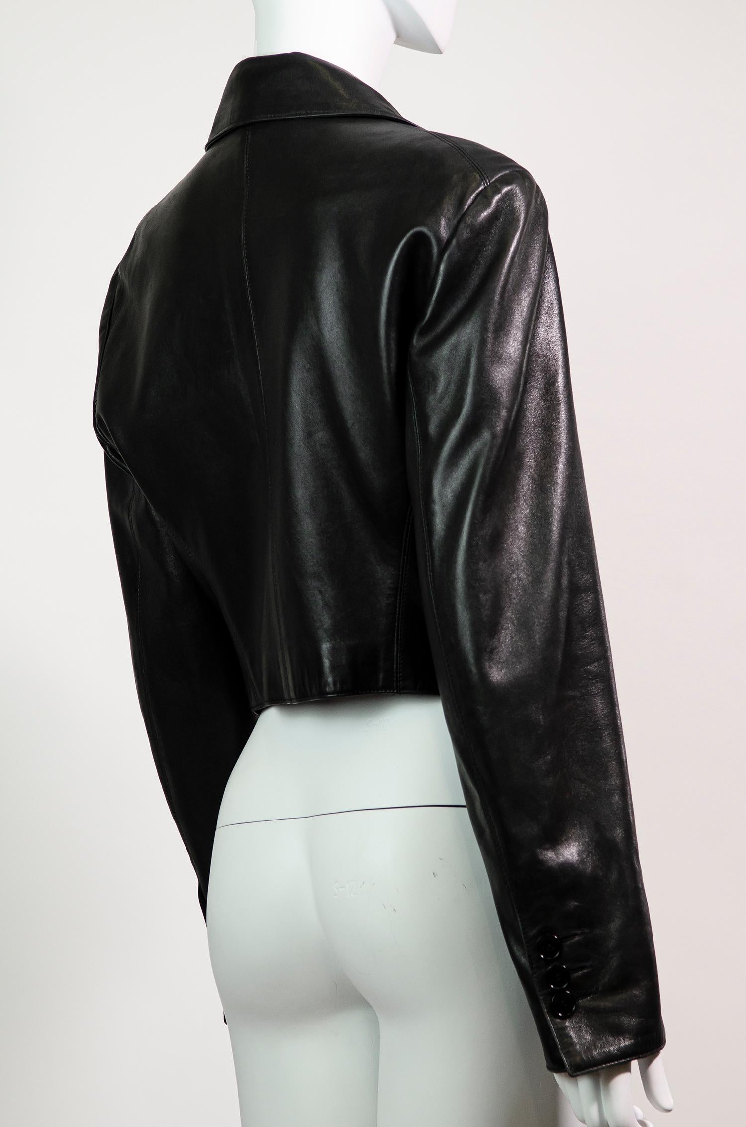 ALAÏA Timeless Vintage Cropped Leather Jacket 1990s 1
