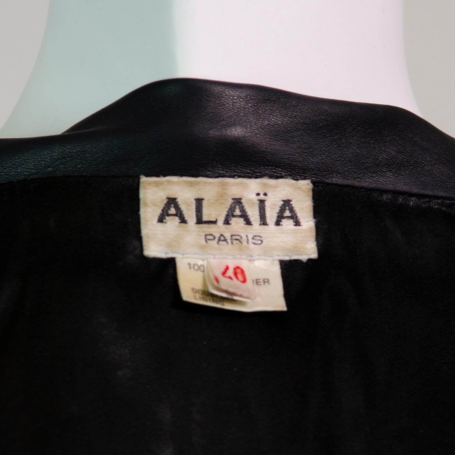 ALAÏA Timeless Vintage Cropped Leather Jacket 1990s 3