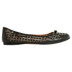 Alaïa Vienne Ballettschuhe Flats EU41 Schwarz Leder Spitze