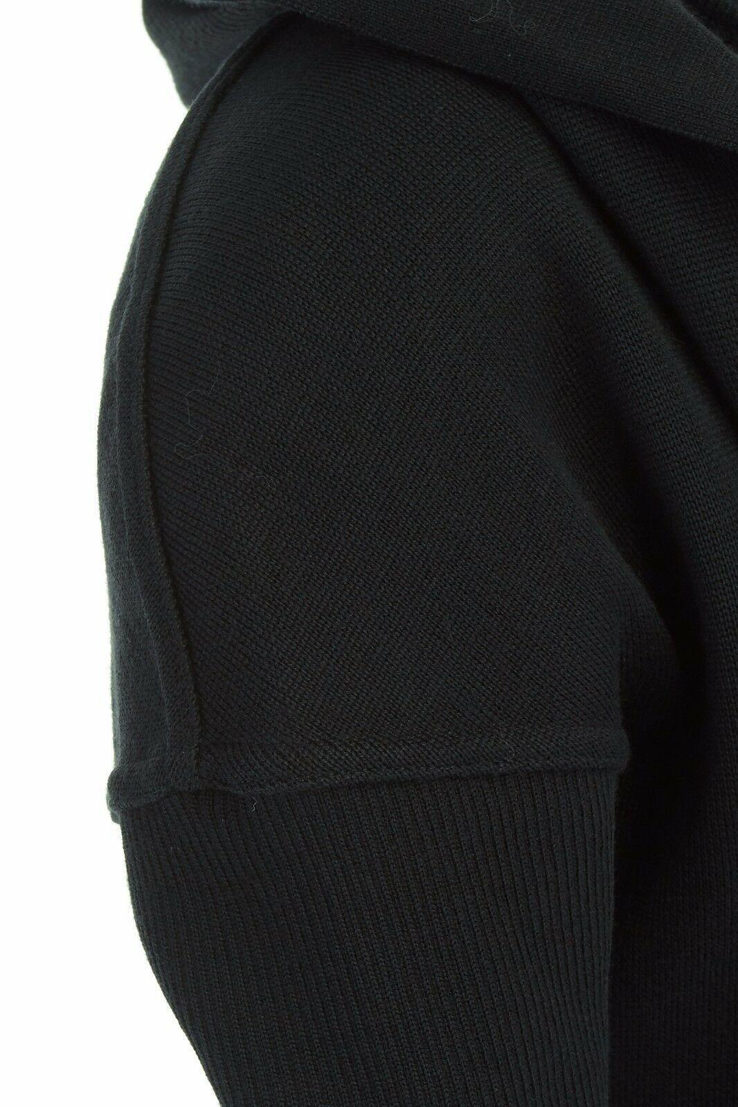 ALAIA Vintage 1987 black hooded spiral zip around fitted wool dress M 5