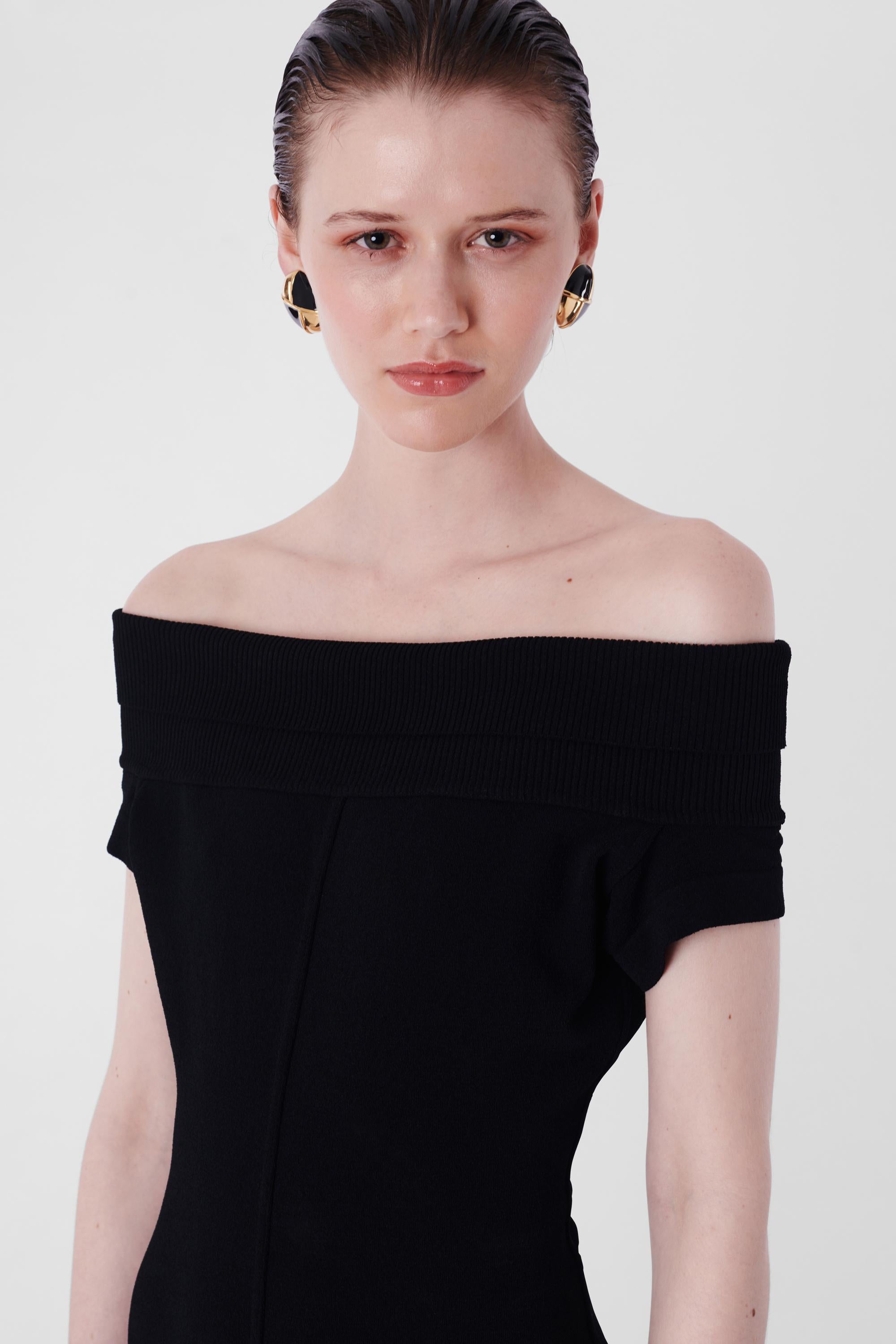 Beige Alaia Vintage 1990's Black Bodysuit en vente