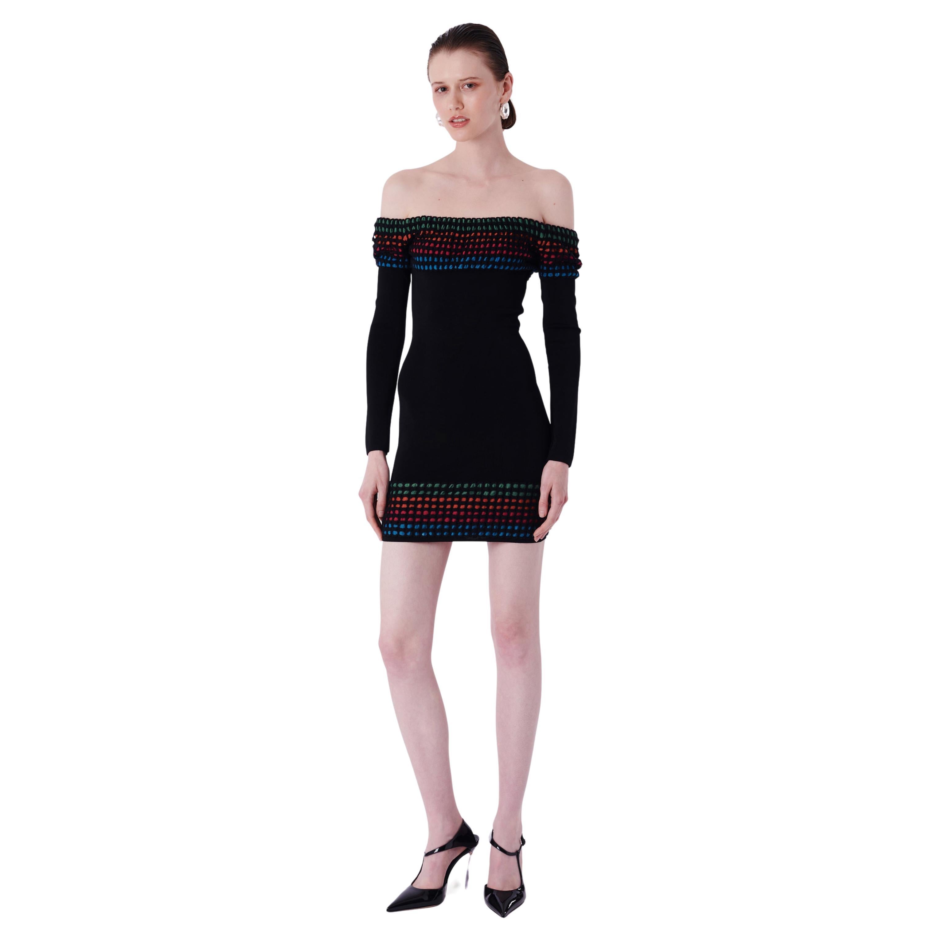 Alaia Vintage 1990's Black Contour Bodycon Dress For Sale