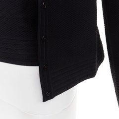 ALAIA Vintage black garter stitch knit button cardigan sleeveless top set L