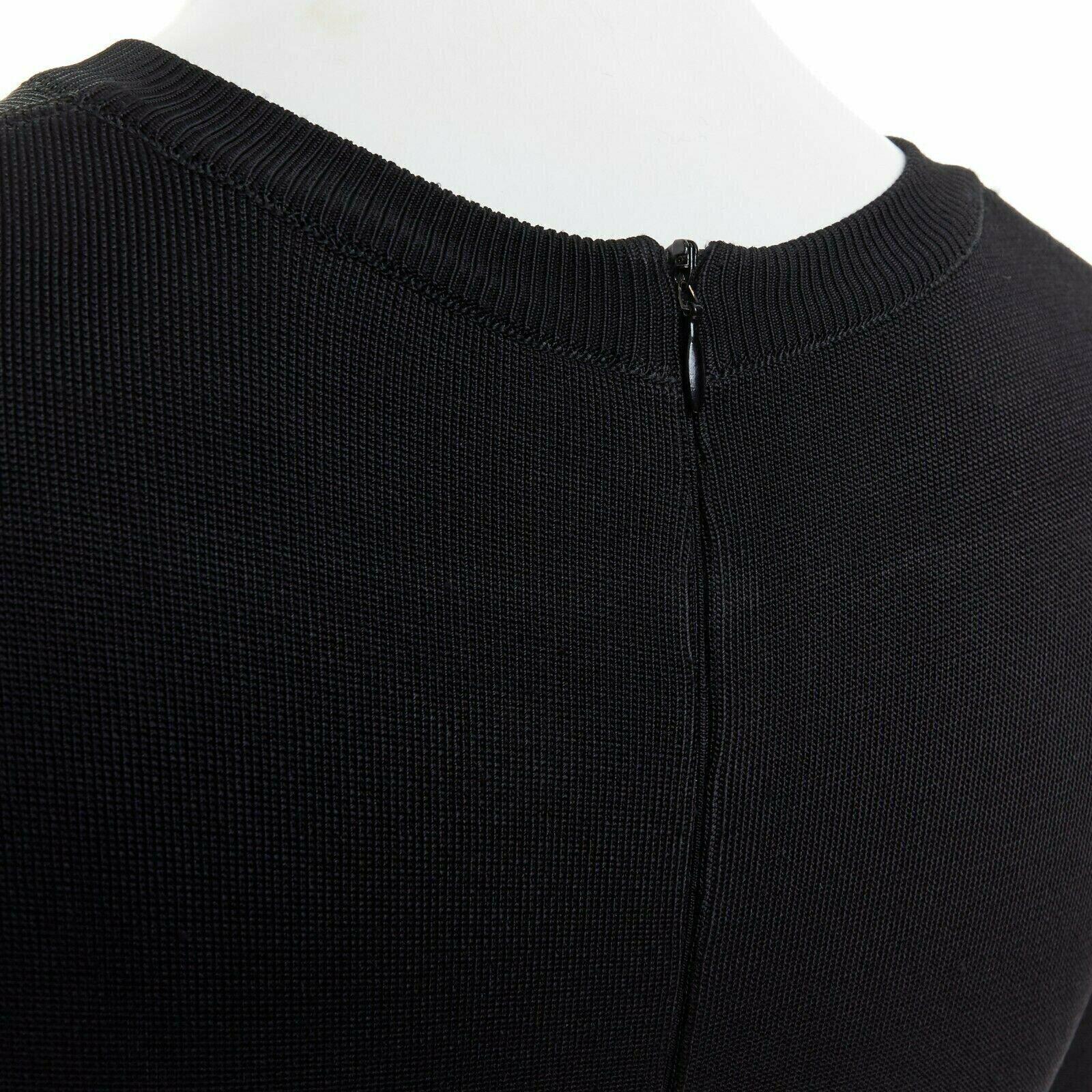 ALAIA Vintage black multicoloured crochet hem bodycon dress LBD US4 S For Sale 4