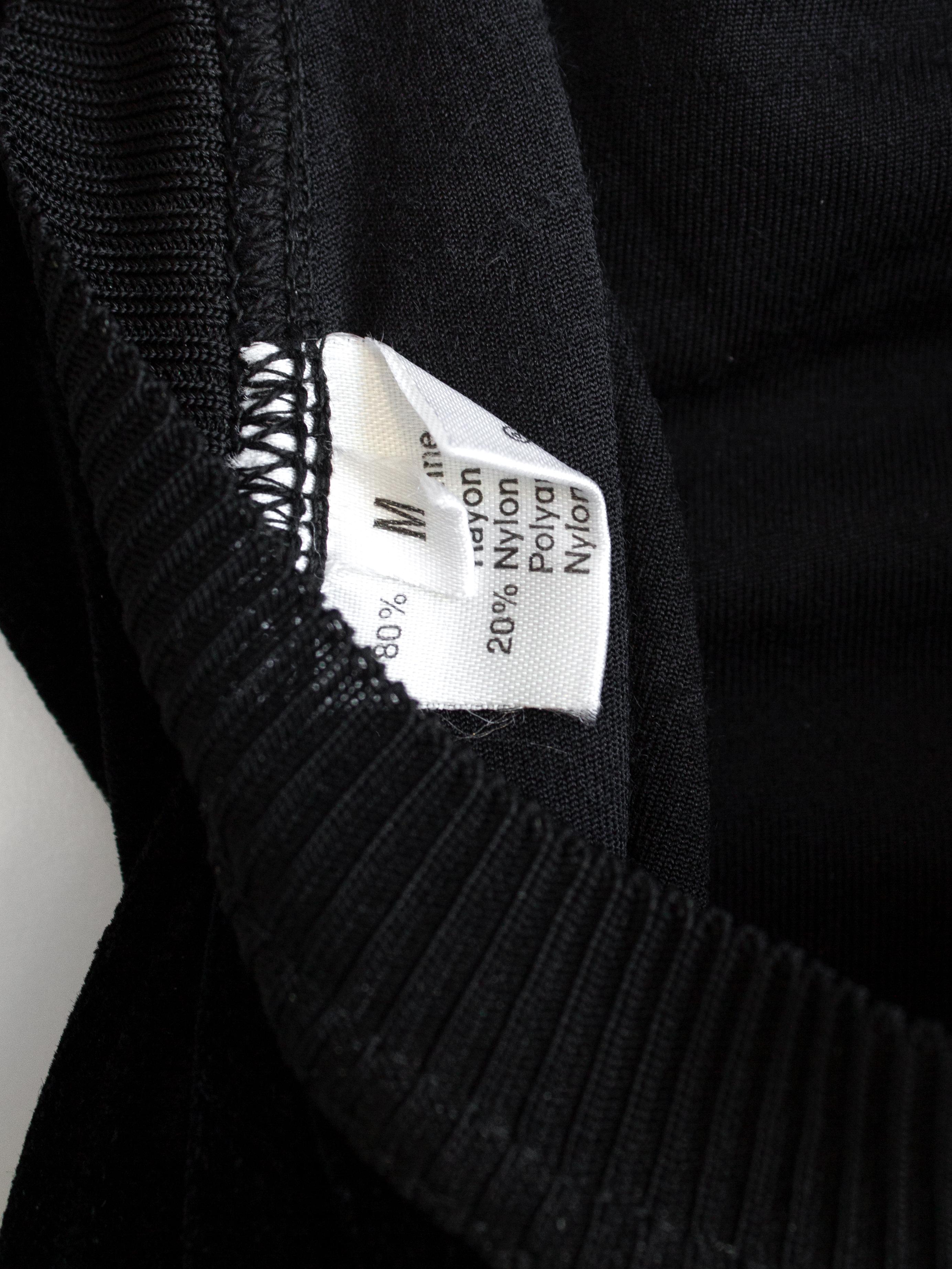 Alaia Vintage Autunno/Inverno 1988 - Body a collo alto in velluto nero in vendita 5