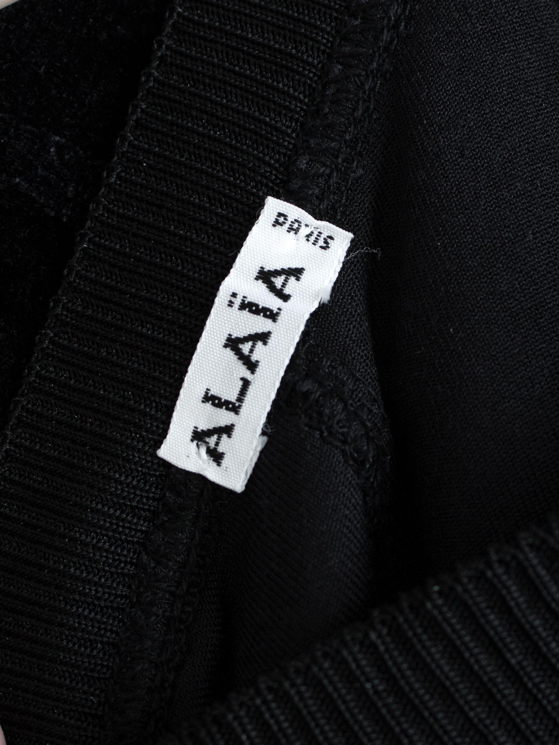 Alaia Vintage Autunno/Inverno 1988 - Body a collo alto in velluto nero in vendita 6