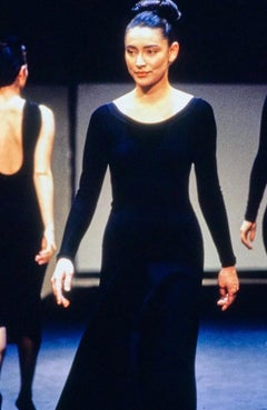 Alaia Vintage Autunno/Inverno 1988 - Body a collo alto in velluto nero