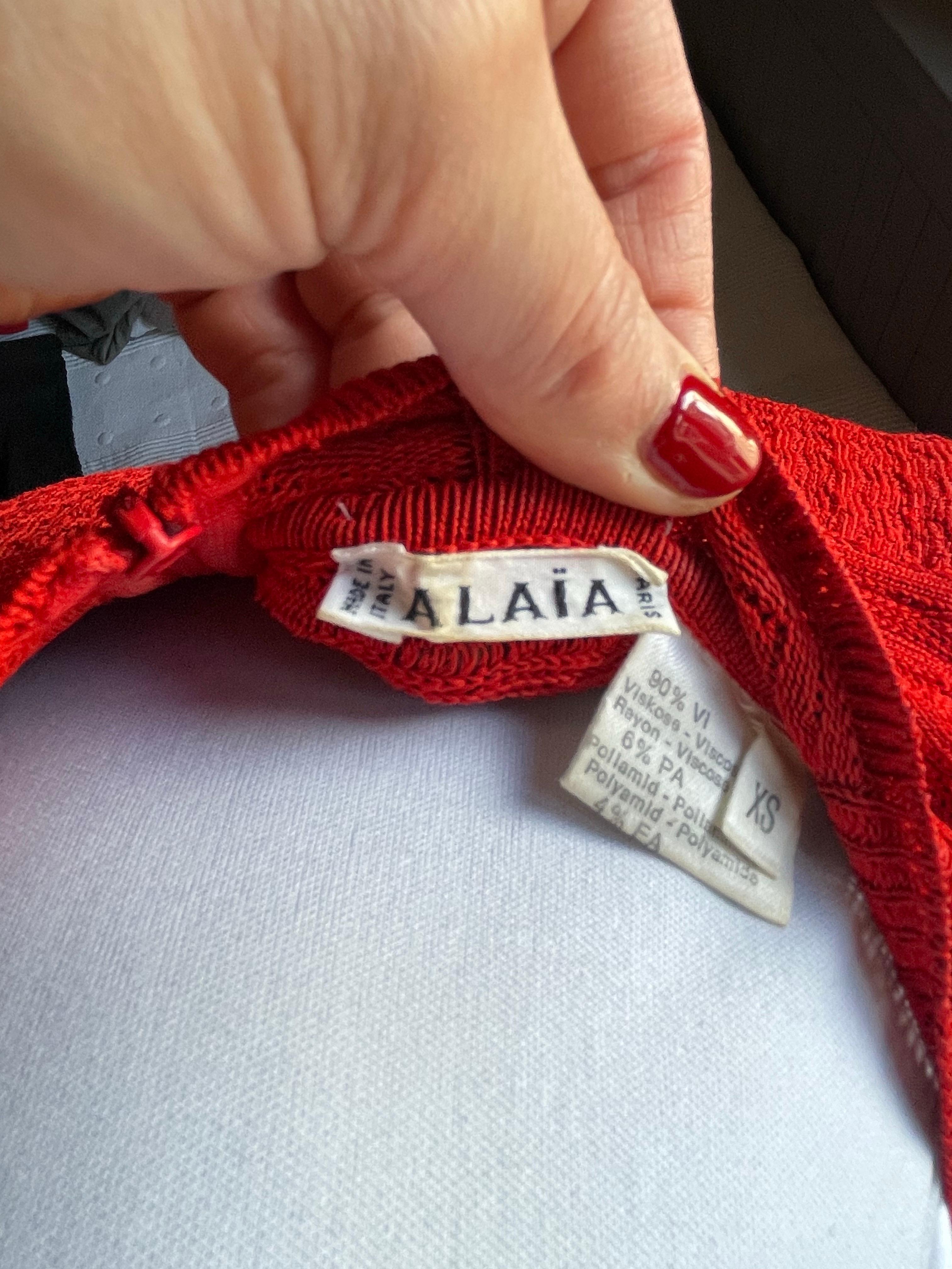 ALAIA Vintage rotes Kleid integrierter Body (Rot) im Angebot