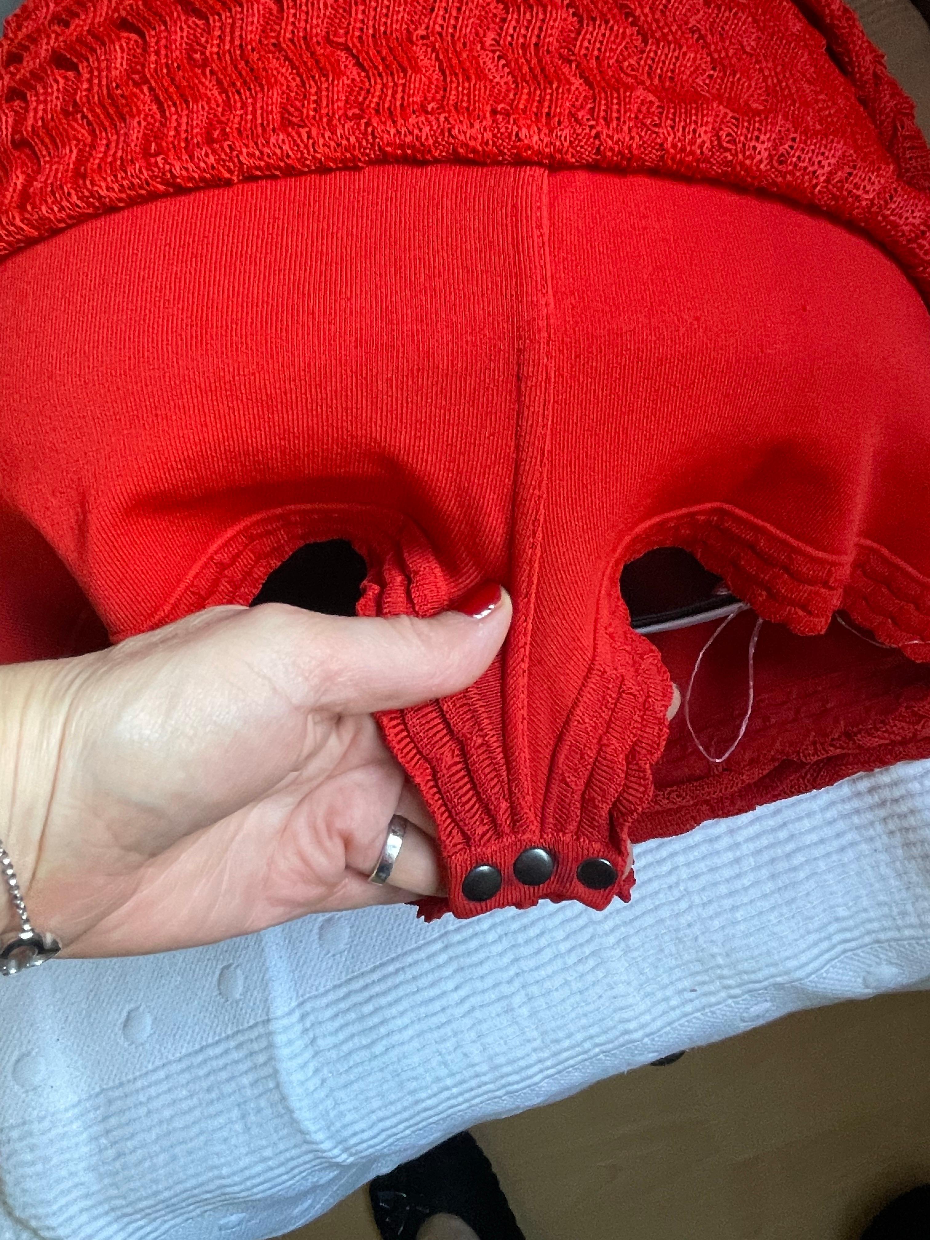 ALAIA Vintage rotes Kleid integrierter Body Damen im Angebot