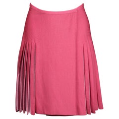 Alaia Vintage Two-Tone Barbie Pink Pleated Knit Sweater Mini Skirt