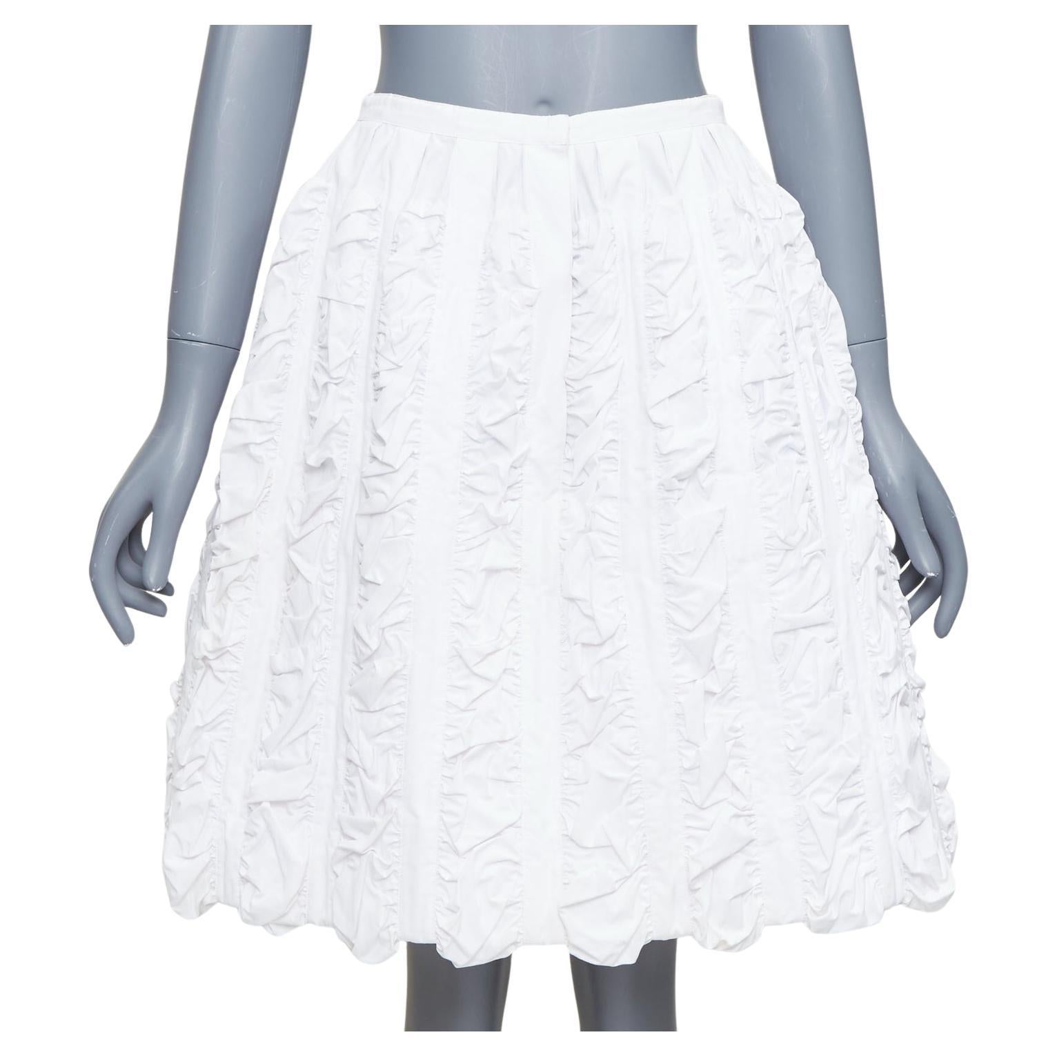 ALAIA Falda acampanada de cintura alta de algodón arrugado vintage FR40 L