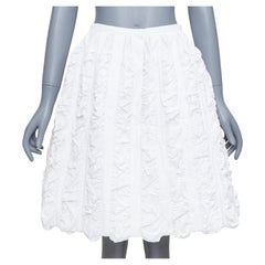 ALAIA Falda acampanada de cintura alta de algodón arrugado vintage FR40 L