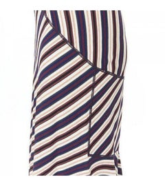 ALAIA Viskosefarbener Polyest-Strickrock mit grafischen Streifen und geriffeltem Saum S 22"