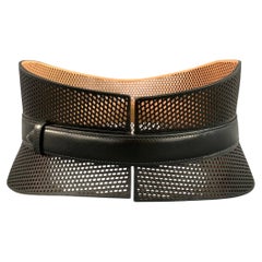 ALAIA Waist Size 25 Black Brown Diamond Leather Belt