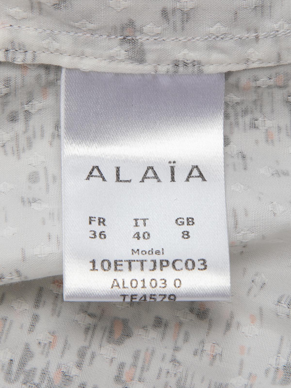 Alaïa White Abstract Button Up Cotton Blouse Size S For Sale 2