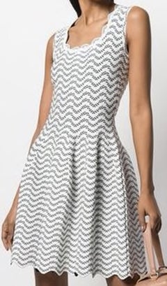 Alaia Iconic White and Black  Short Dress