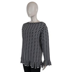 ALAIA white & black viscose 2015 SCALE JACQUARD Shirt 36 XS