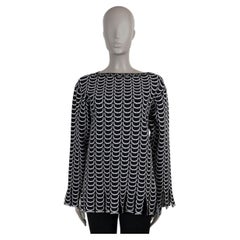 ALAIA white & black viscose 2015 SCALE JACQUARD Shirt 36 XS