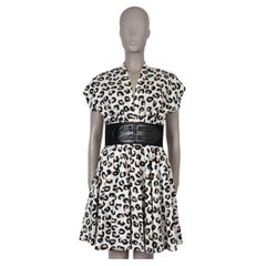 ALAIA Weißes LEOPARD BELTED POPLIN MINI Kleid aus Baumwolle 2022 aus weißer Baumwolle 40 M