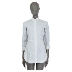 ALAÏA Chemise tunique BASQUE POPLIN en coton blanc 36 XS