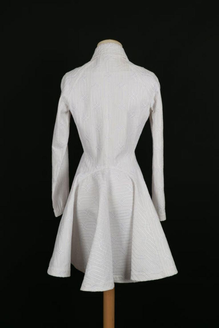 Alaïa White Cotton Coat In Excellent Condition For Sale In SAINT-OUEN-SUR-SEINE, FR