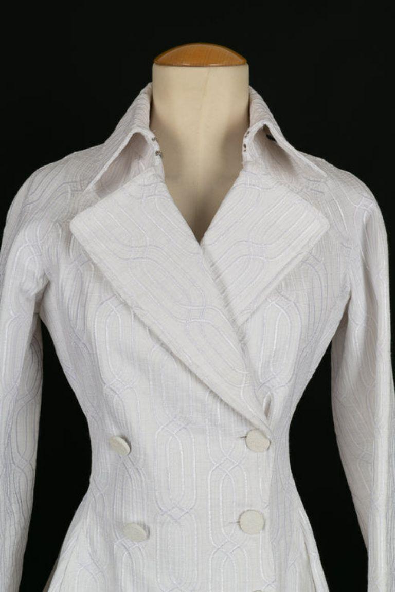 Alaïa White Cotton Coat For Sale 1