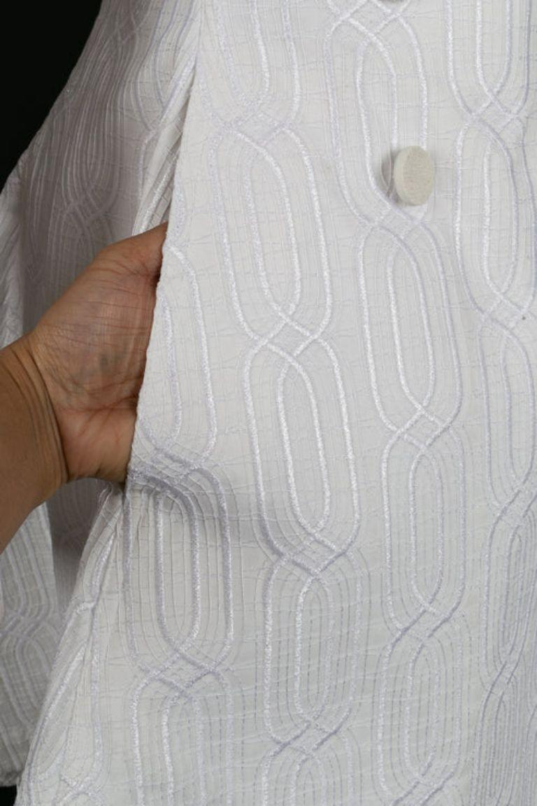 Alaïa White Cotton Coat For Sale 4