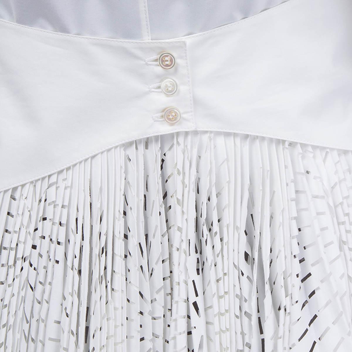 Gray ALAIA white cotton LASER-CUT POPLIN MIDI SHIRT Dress 36 XS