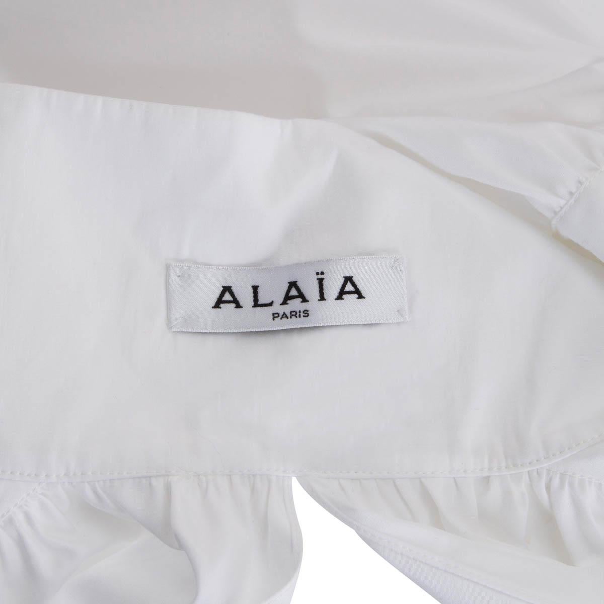 ALAIA white cotton OVERSIZED SLIT BACK BELTED POPLIN Shirt 38 S 1