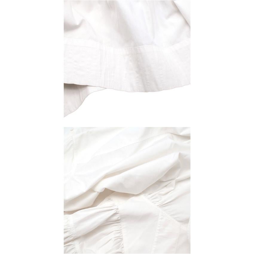 Alaia White Cotton Poplin Longline Shirt For Sale 4