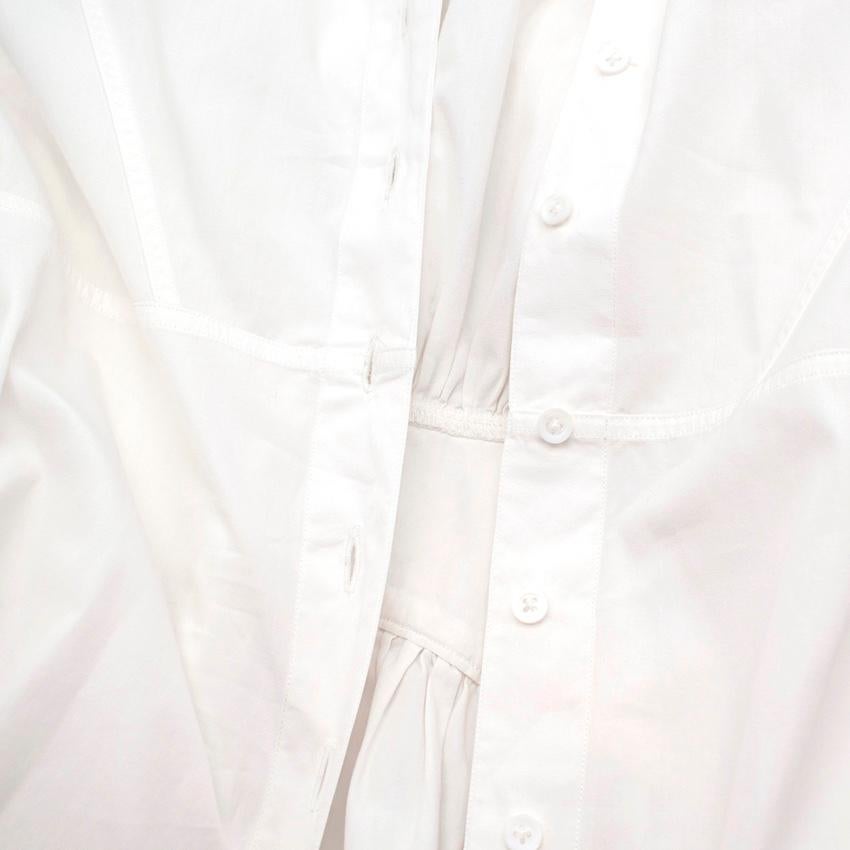 Alaia White Cotton Poplin Longline Shirt For Sale 2