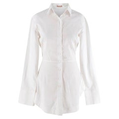 Alaia White Cotton Poplin Longline Shirt