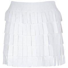 ALAIA white FRINGE MINI Skirt 40 M