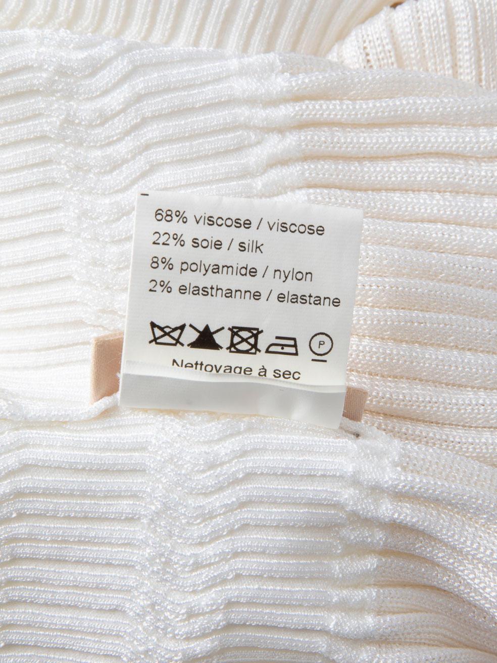 Alaïa White Lace Pattern Knit Dress Size M 1