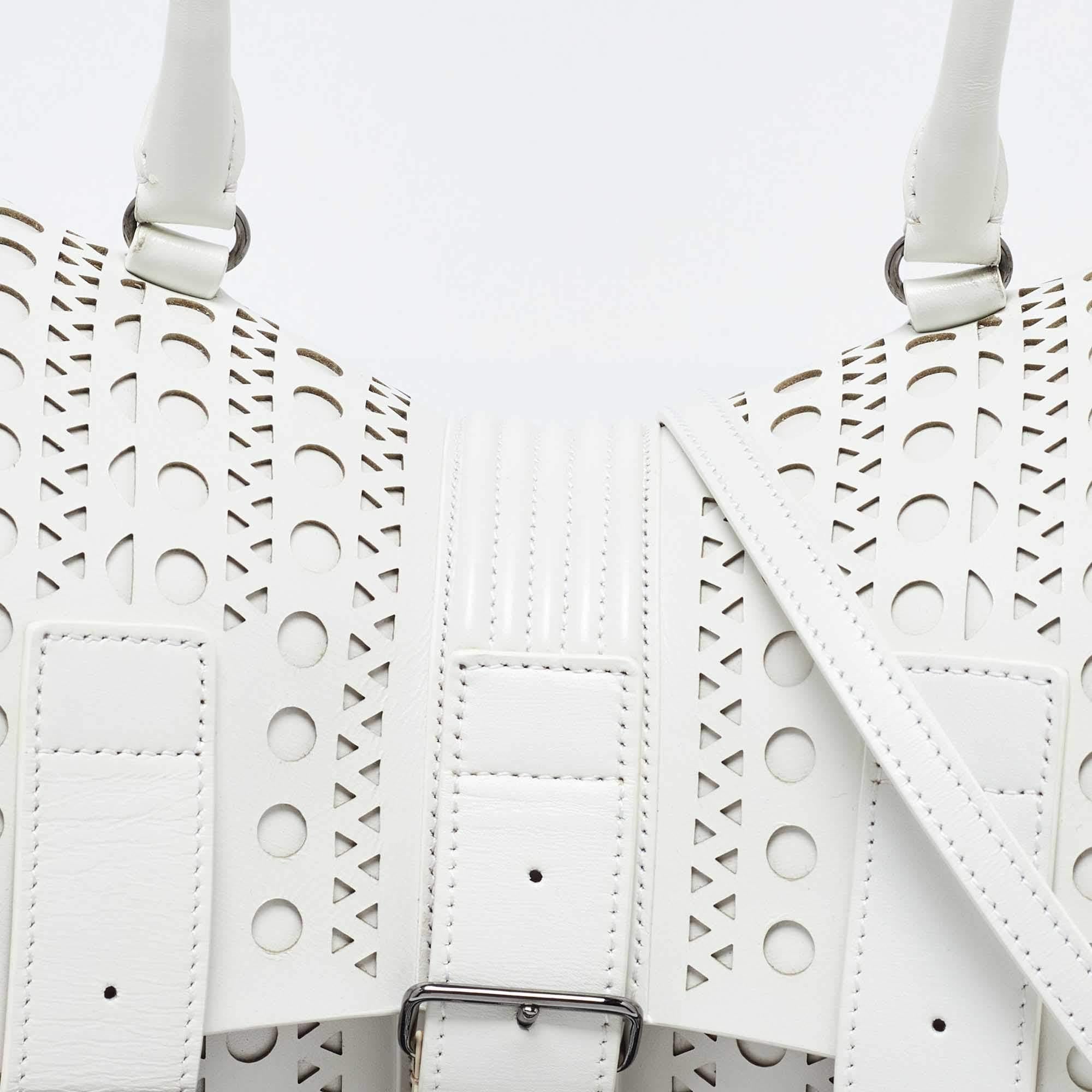 Alaia White Laser Cut Leather Edition 1992 Corset Bag 2