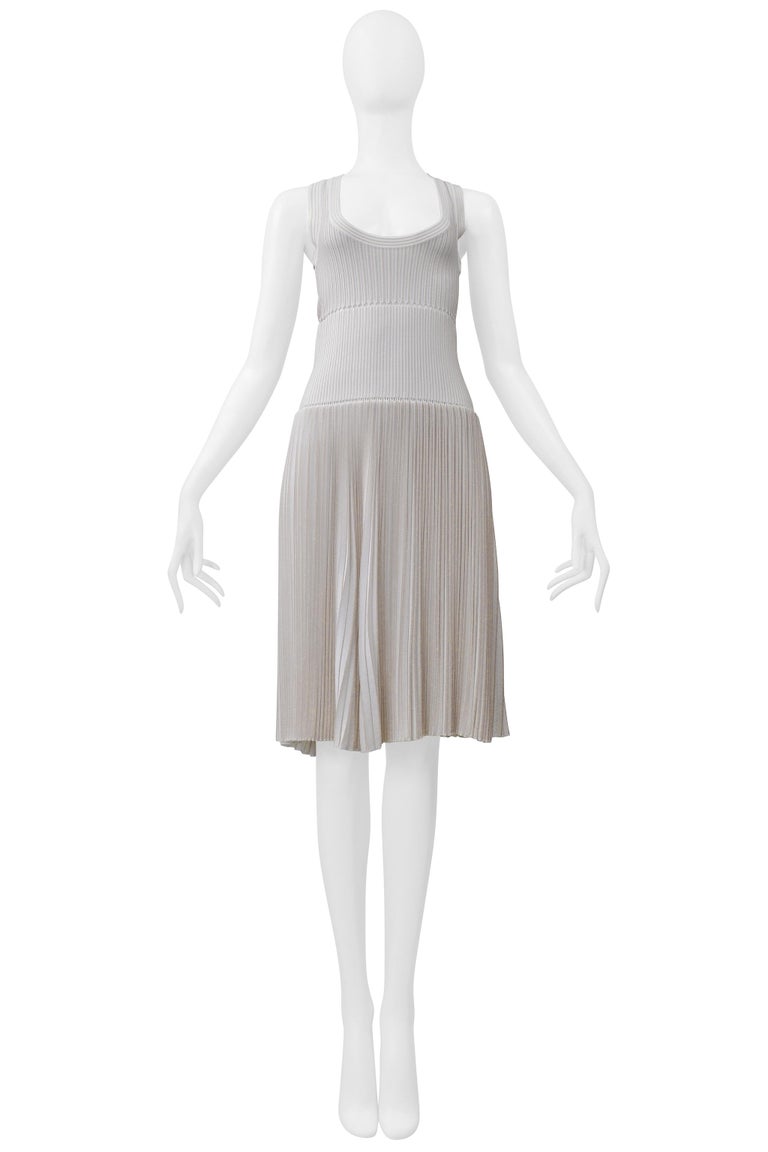 alaia white dress cut out ALAA WHITE/YELLOW PRINTED CUTOUT DRESS