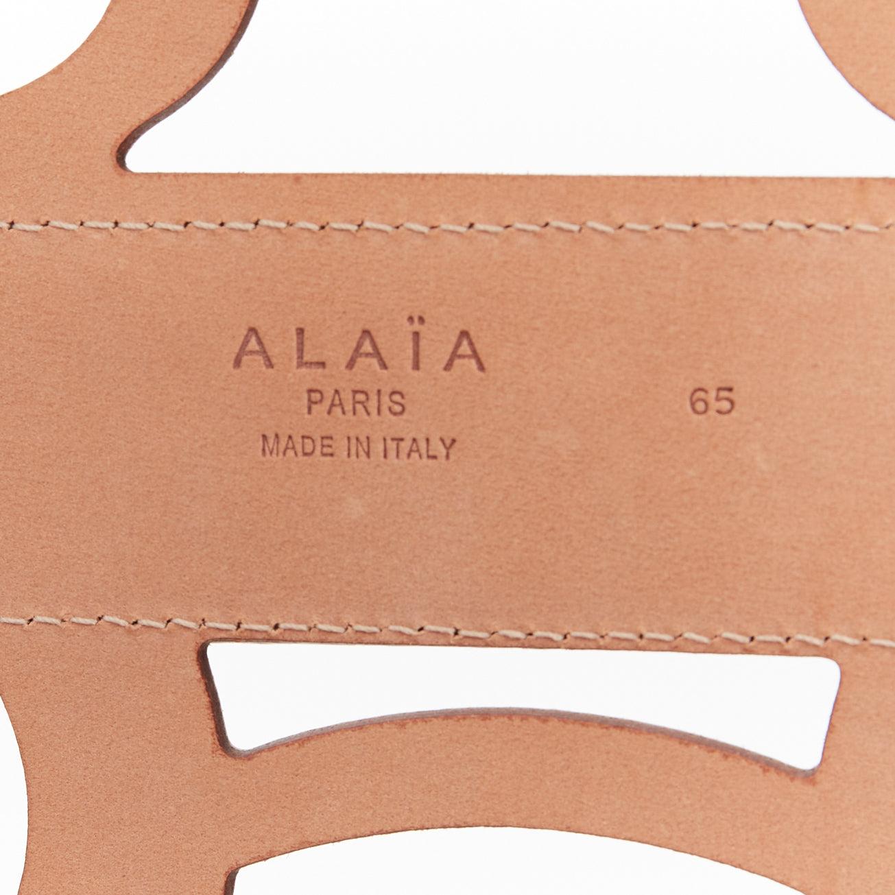 ALAIA white leather romantic swirl laser cut out corset wide belt 65cm For Sale 3