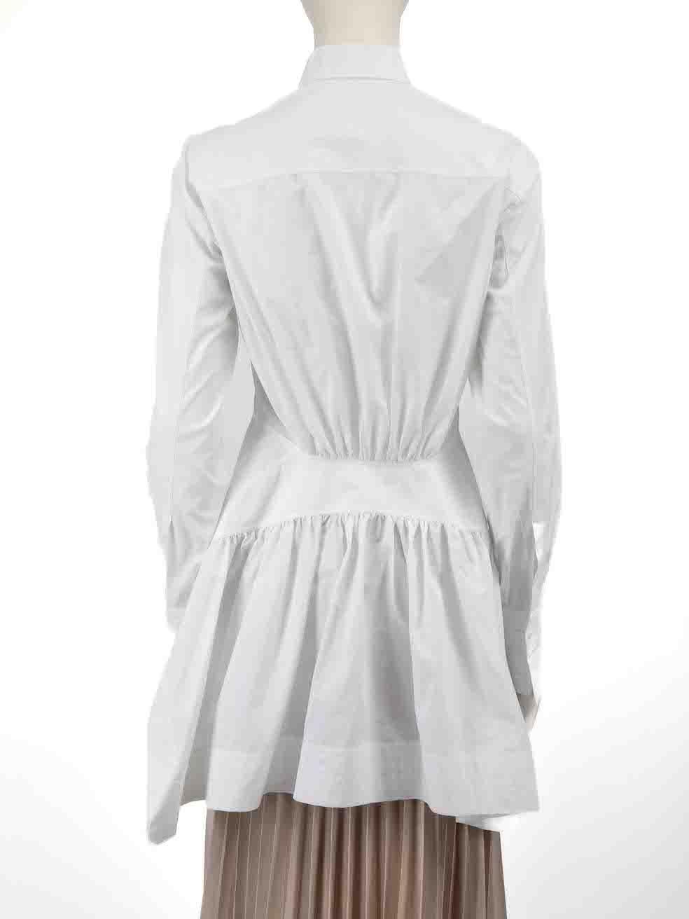 Alaïa White Long Sleeve Blouse Size L In Good Condition For Sale In London, GB