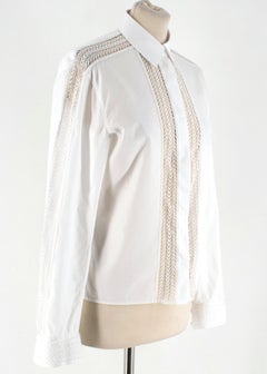 Alaia White Poplin Lace Panelled Shirt 36 UK8