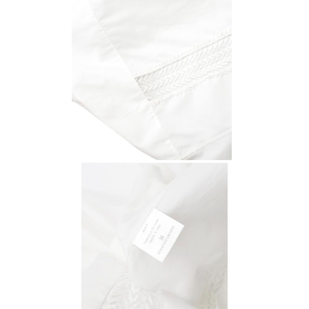 Alaia White Poplin Lace Panelled Shirt 36 UK8  1